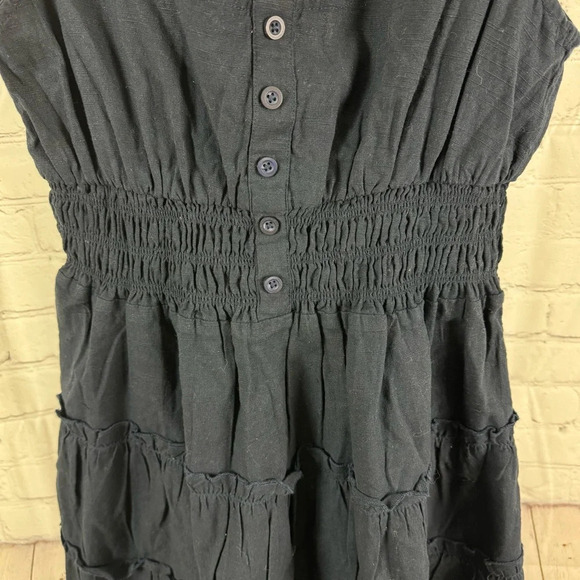 Urban Outfitters Heather Tiered Ruffle Mini Dress Navy Size Medium - Picture 4 of 10